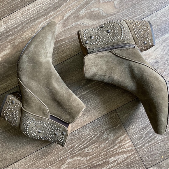 Belle by Sigerson Morrison Shoes - Belle by Sigerson & Morrison Suede Taupe Bootie 8